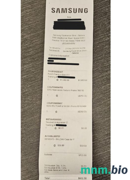 Samsung Electronics przykładowy czek płatniczy PSD